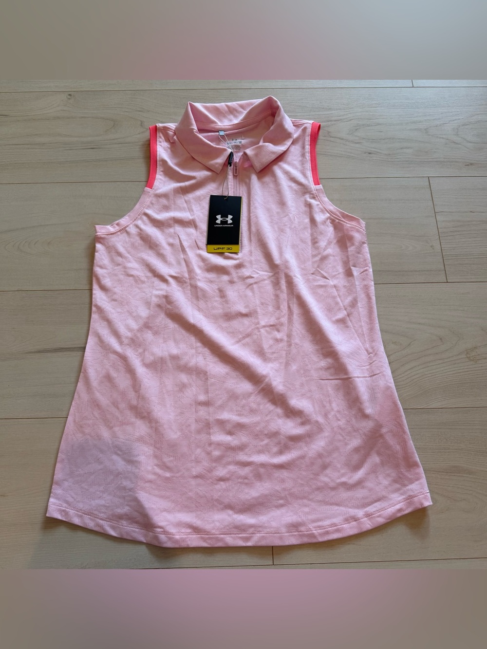 Under Armour Light Pink Polo Golf Tank NWT